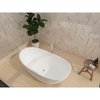 Castello Usa Manhattan 59" Solid Surface Freestanding Bathtub in White CB-GM-8016S